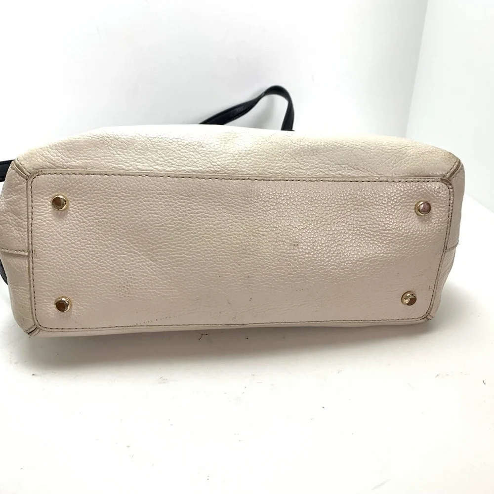 KATE SPADE Ivory Black Leather Handbag Purse Tote - Picture 3 of 16